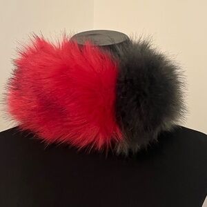 Pink and Black Fur Head Warmer/ Collar